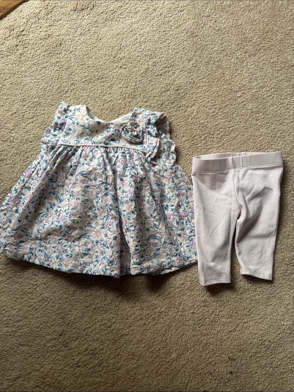 Catherine Malandrino Baby Girl Floral Dress & Leggings Set 0-3M